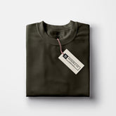 Crew Neck T-shirt in Olive Green